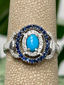 *Кольцо р.18,5 Бирюза цв Белое арт 1-208541-00-55-510 вес 3 г - фото 125778 *Кольцо р.18,5 Бирюза цв Белое арт 1-208541-00-55-510 вес 3 г - фото 125778