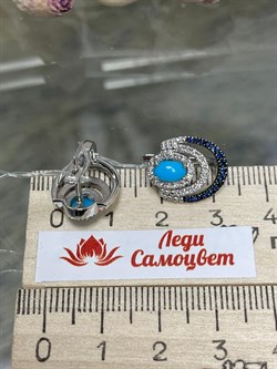*Серьги Бирюза цв Белое арт 2-208541-00-55-528 вес 4,53 г - фото 125783 *Серьги Бирюза цв Белое арт 2-208541-00-55-528 вес 4,53 г - фото 125783