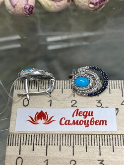 *Серьги Бирюза цв Белое арт 2-208541-00-55-528 вес 4,53 г - фото 125784 *Серьги Бирюза цв Белое арт 2-208541-00-55-528 вес 4,53 г - фото 125784