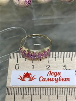 *Кольцо р.19,5 Розовый Сапфир цв Лимонное арт 1-307293-00-47-315 вес 2,65 г - фото 125822 *Кольцо р.19,5 Розовый Сапфир цв Лимонное арт 1-307293-00-47-315 вес 2,65 г - фото 125822