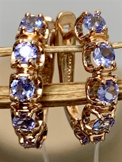 *Серьги Танзанит Африка цв Красное арт. С1000Ю-108-379 вес 2,92 г - фото 126272
