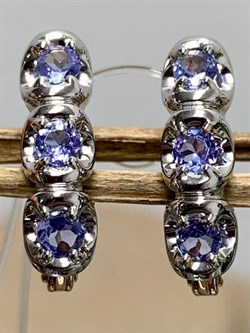 *Серьги Танзанит цв Красное арт. С1167-108-096 вес 3,18 г - фото 126351