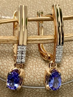 *Серьги Танзанит цв Красное арт. С0909-128-415 вес 3,79 г - фото 126497 *Серьги Танзанит цв Красное арт. С0909-128-415 вес 3,79 г - фото 126497