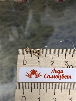 *Пусет 1шт Белый Бр цв Красное арт. С0364-120-573 вес 0,55 г - фото 126516