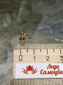 *Пусет 1шт Белый Бр цв Красное арт. С0364-120-573 вес 0,55 г - фото 126517