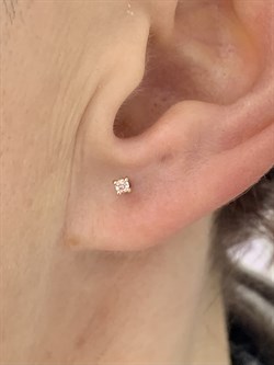 *Пусет 1шт Белый Бр цв Красное арт. С0364-120-573 вес 0,55 г - фото 126521