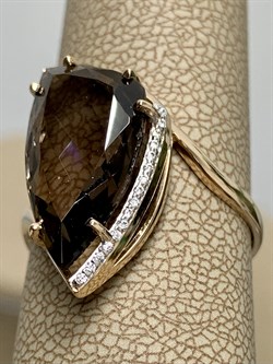 *Кольцо р.19,5 Раухтопаз Дымчатый Кварц цв Красное арт. 01-2-592-0401-011-712 вес 3,64 г - фото 126611 *Кольцо р.19,5 Раухтопаз Дымчатый Кварц цв Красное арт. 01-2-592-0401-011-712 вес 3,64 г - фото 126611