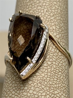 *Кольцо р.19,5 Раухтопаз Дымчатый Кварц цв Красное арт. 01-2-592-0401-011-712 вес 3,64 г - фото 126612 *Кольцо р.19,5 Раухтопаз Дымчатый Кварц цв Красное арт. 01-2-592-0401-011-712 вес 3,64 г - фото 126612