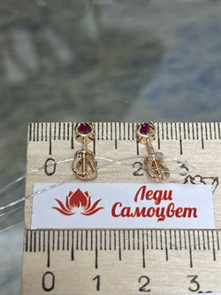 *Пусеты Рубин цв Красное арт. С2273-104-004 вес 1,41 г - фото 126714 *Пусеты Рубин цв Красное арт. С2273-104-004 вес 1,41 г - фото 126714