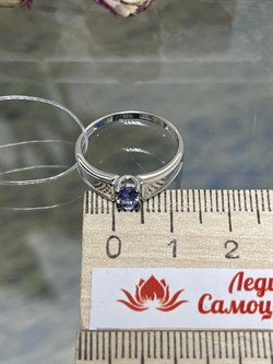 *Кольцо р.17,5 Танзанит цв Белое арт. К0907-208-806 вес 1,88 г - фото 126767