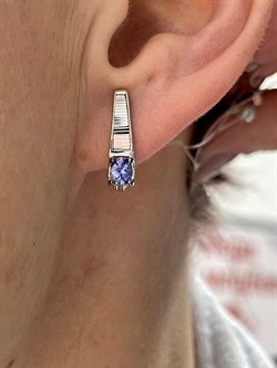 *Серьги Танзанит цв Белое арт. С0907-208-721 вес 2,75 г - фото 126778 *Серьги Танзанит цв Белое арт. С0907-208-721 вес 2,75 г - фото 126778