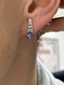 *Серьги Танзанит цв Белое арт. С0907-208-721 вес 2,75 г - фото 126780 *Серьги Танзанит цв Белое арт. С0907-208-721 вес 2,75 г - фото 126780