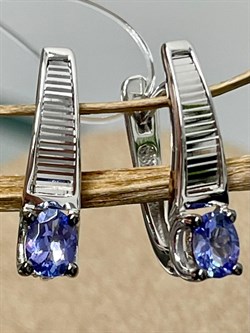 *Серьги Танзанит цв Белое арт. С0907-208-721 вес 2,75 г - фото 126786 *Серьги Танзанит цв Белое арт. С0907-208-721 вес 2,75 г - фото 126786