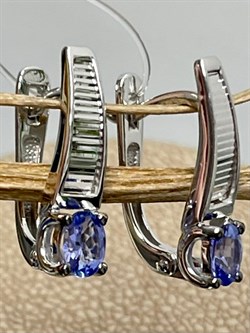 *Серьги Танзанит цв Белое арт. С0907-208-721 вес 2,75 г - фото 126787 *Серьги Танзанит цв Белое арт. С0907-208-721 вес 2,75 г - фото 126787
