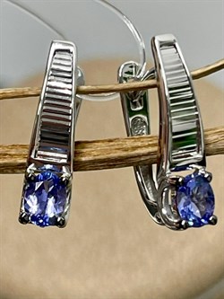 *Серьги Танзанит цв Белое арт. С0907-208-721 вес 2,75 г - фото 126788 *Серьги Танзанит цв Белое арт. С0907-208-721 вес 2,75 г - фото 126788