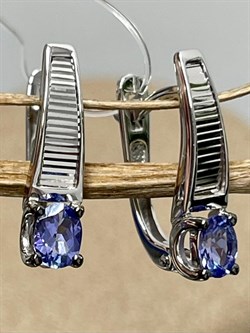 *Серьги Танзанит цв Белое арт. С0907-208-721 вес 2,75 г - фото 126789 *Серьги Танзанит цв Белое арт. С0907-208-721 вес 2,75 г - фото 126789