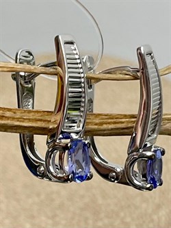 *Серьги Танзанит цв Белое арт. С0907-208-721 вес 2,75 г - фото 126790 *Серьги Танзанит цв Белое арт. С0907-208-721 вес 2,75 г - фото 126790