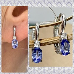 *Серьги Полупетли Танзанит цв Белое арт. С1313Ю-228-892 вес 1,86 г - фото 126826 *Серьги Полупетли Танзанит цв Белое арт. С1313Ю-228-892 вес 1,86 г - фото 126826