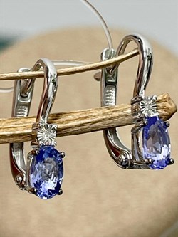 *Серьги Полупетли Танзанит цв Белое арт. С1313Ю-228-892 вес 1,86 г - фото 126833 *Серьги Полупетли Танзанит цв Белое арт. С1313Ю-228-892 вес 1,86 г - фото 126833
