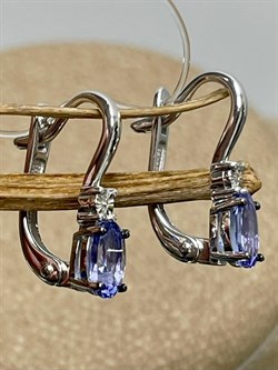 *Серьги Полупетли Танзанит цв Белое арт. С1313Ю-228-892 вес 1,86 г - фото 126834 *Серьги Полупетли Танзанит цв Белое арт. С1313Ю-228-892 вес 1,86 г - фото 126834