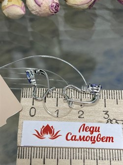 *Серьги Полупетли Танзанит цв Белое арт. С1313Ю-228-892 вес 1,86 г - фото 126835 *Серьги Полупетли Танзанит цв Белое арт. С1313Ю-228-892 вес 1,86 г - фото 126835