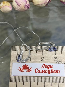 *Серьги Полупетли Танзанит цв Белое арт. С1313Ю-228-892 вес 1,86 г - фото 126836 *Серьги Полупетли Танзанит цв Белое арт. С1313Ю-228-892 вес 1,86 г - фото 126836
