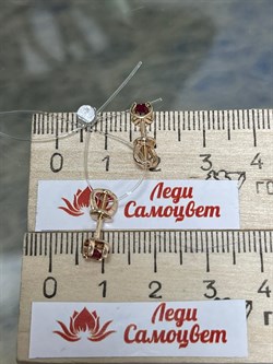 *Пусеты Рубин цв Красное арт. С2273-104-946 вес 1,39 г - фото 126902 *Пусеты Рубин цв Красное арт. С2273-104-946 вес 1,39 г - фото 126902