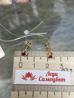 *Пусеты Рубин цв Красное арт. С2273-104-946 вес 1,39 г - фото 126903 *Пусеты Рубин цв Красное арт. С2273-104-946 вес 1,39 г - фото 126903