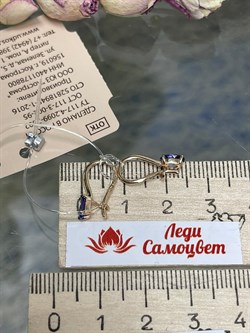 *Серьги Петли Танзанит цв Красное арт. С1300Ю-108-366 вес 1,03 г - фото 127057 *Серьги Петли Танзанит цв Красное арт. С1300Ю-108-366 вес 1,03 г - фото 127057