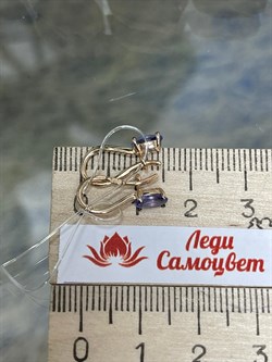 *Серьги Петли Танзанит цв Красное арт. С1300Ю-108-366 вес 1,03 г - фото 127059 *Серьги Петли Танзанит цв Красное арт. С1300Ю-108-366 вес 1,03 г - фото 127059
