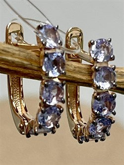 *Серьги Танзанит цв Красное арт. С1175-108-751 вес 1,79 г - фото 127187 *Серьги Танзанит цв Красное арт. С1175-108-751 вес 1,79 г - фото 127187