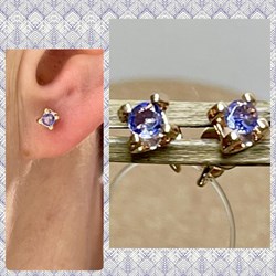 *Пусеты Танзанит цв Красное арт. С2273-108-809 вес 1,43 г - фото 127257