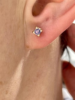 *Пусеты Танзанит цв Красное арт. С2273-108-809 вес 1,43 г - фото 127258