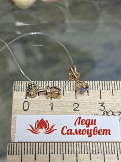 *Пусеты Танзанит цв Красное арт. С2273-108-809 вес 1,43 г - фото 127261