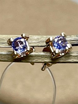 *Пусеты Танзанит цв Красное арт. С2273-108-809 вес 1,43 г - фото 127264