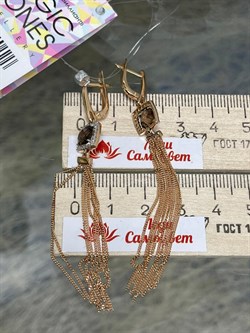 *Серьги Дымчатый кварц Фианит цв Красное арт 02-2-556-0401-011-577 вес 5,21 г - фото 127408 *Серьги Дымчатый кварц Фианит цв Красное арт 02-2-556-0401-011-577 вес 5,21 г - фото 127408