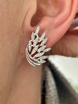 *Серьги Белый Бр цв Белое арт 2-208466-00-00-727 вес 4,8 г - фото 127506