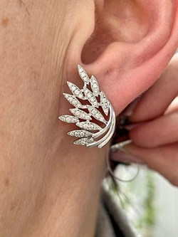 *Серьги Белый Бр цв Белое арт 2-208466-00-00-727 вес 4,8 г - фото 127507