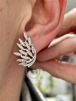 *Серьги Белый Бр цв Белое арт 2-208466-00-00-727 вес 4,8 г - фото 127508