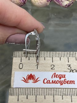 *Серьги Белый Бр цв Белое арт 2-208466-00-00-727 вес 4,8 г - фото 127509