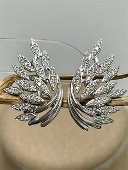 *Серьги Белый Бр цв Белое арт 2-208466-00-00-727 вес 4,8 г - фото 127513