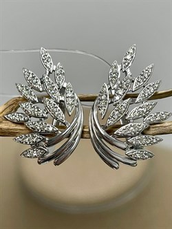 *Серьги Белый Бр цв Белое арт 2-208466-00-00-727 вес 4,8 г - фото 127515