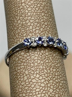 *Кольцо р.17,5 Танзанит цв Белое арт 1-208384-00-31-182 вес 1,25 г - фото 127593