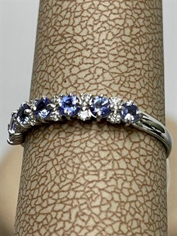 *Кольцо р.17,5 Танзанит цв Белое арт 1-208384-00-31-182 вес 1,25 г - фото 127594