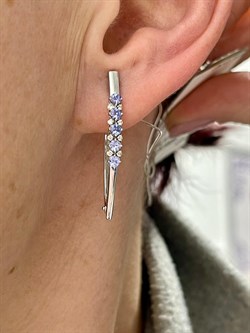 *Серьги Прищепки Танзанит цв Белое арт 2-208384-00-31-989 вес 3,69 г - фото 127597 *Серьги Прищепки Танзанит цв Белое арт 2-208384-00-31-989 вес 3,69 г - фото 127597