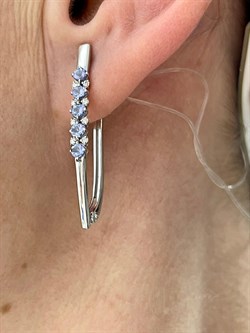 *Серьги Прищепки Танзанит цв Белое арт 2-208384-00-31-989 вес 3,69 г - фото 127598 *Серьги Прищепки Танзанит цв Белое арт 2-208384-00-31-989 вес 3,69 г - фото 127598