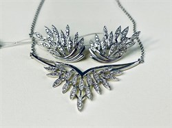 *Серьги Белый Бр цв Белое арт 2-208466-00-00-727 вес 4,8 г - фото 127715