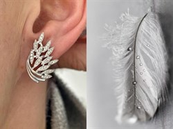 *Серьги Белый Бр цв Белое арт 2-208466-00-00-727 вес 4,8 г - фото 127718