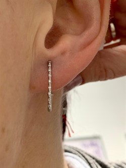 *Серьги Белый бр цв Белое арт. 24103-200-243 вес 1,88 г - фото 127785