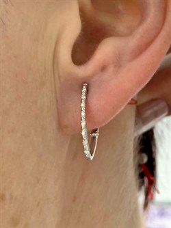 *Серьги Белый бр цв Белое арт. 24103-200-243 вес 1,88 г - фото 127786